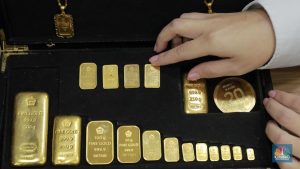 EQUITYWORLD FUTURES JAKARTA | Harga Emas Antam Logam Mulia Hari Ini Ambruk Rp15000, Terendah 8 Bulan
